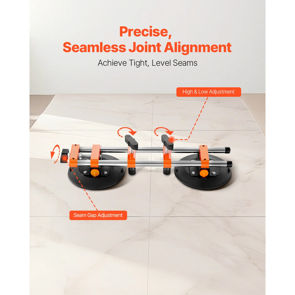 SucceBuy 2 Packs Manual Seamless Stone Seam Setter with 6in Vacuum Suction Cups Marble Stone Splicing Installation Tool for Tile