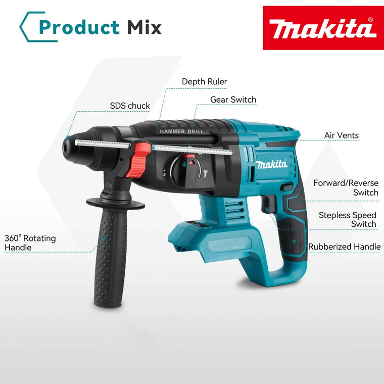 Makita 26mm Brushless Elektrinis Plaktukas Gręžtuvas