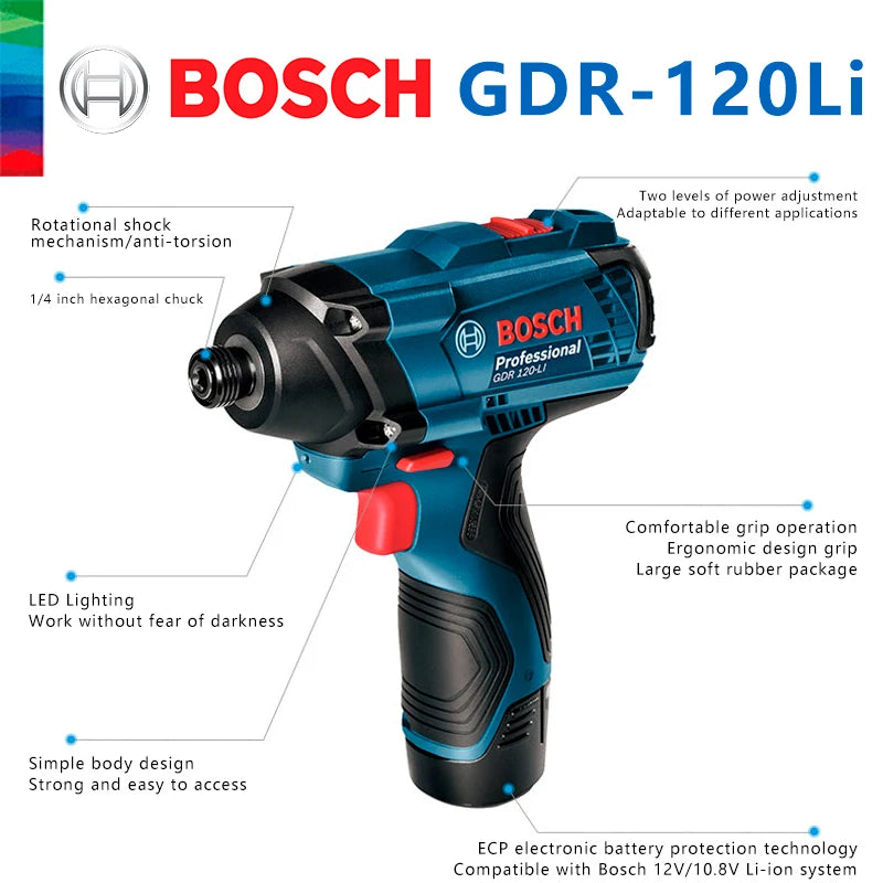 Bosch GDR 120-LI Akumuliatorinis Bevielis Sukimo Momentas