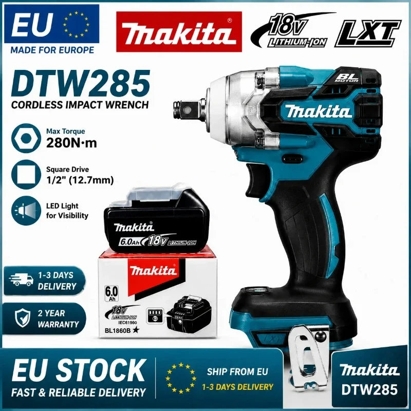 Makita DTW285 18V Brushless Cordless Impact Wrench Kit