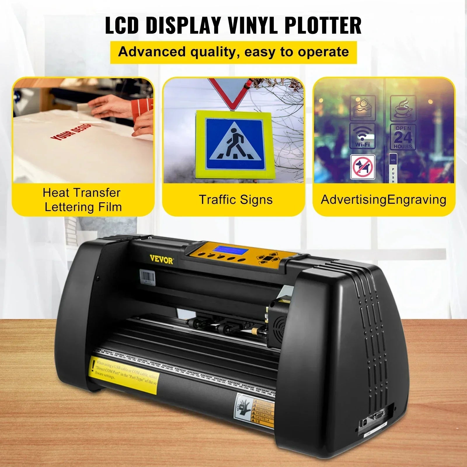 VEVOR Vinyl Cutter Machine Cutting Plotter 14Inch Computer Windows Software 3 Blades 1 Pen Holder Printer for Advertisement