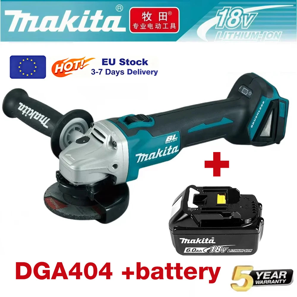 Makita DGA404 125mm Kampinis Šlifuoklis Li-Ion Akumuliatorinis