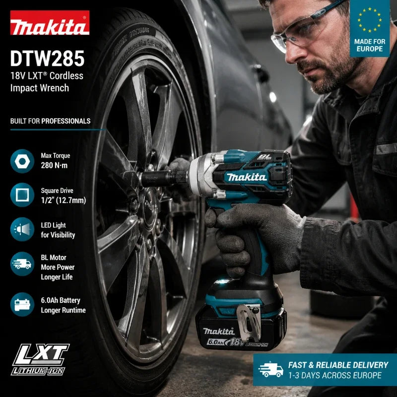 Makita DTW285 18V Brushless Cordless Impact Wrench Kit