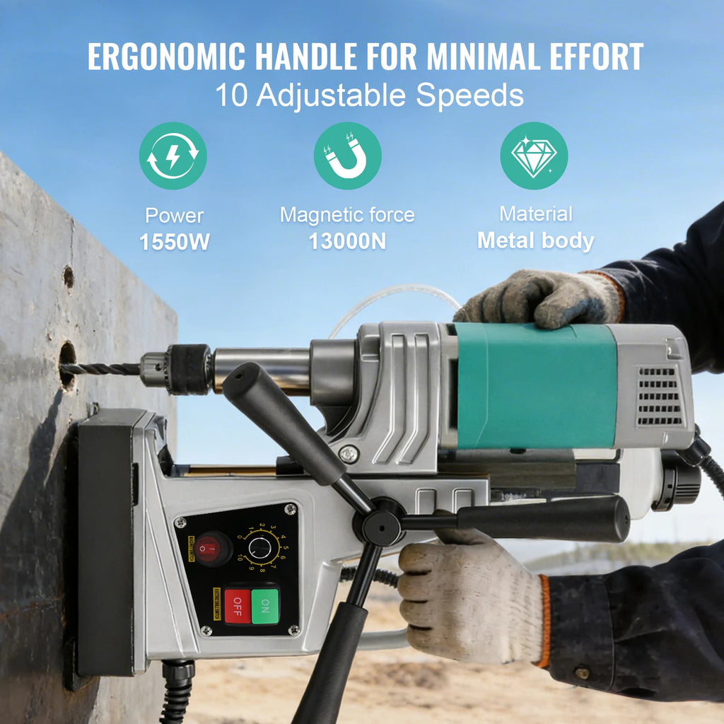 SIHAO 1450W/1550W 1.57/2" Electric Drilling Machine Magnetic Drill Press Boring Diameter Power Drill 750/820PRM Drill