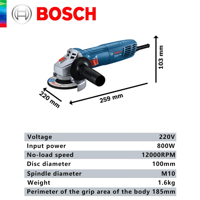 Bosch GWS 800 Kampinis Šlifuoklis Elektrinis Įrankis