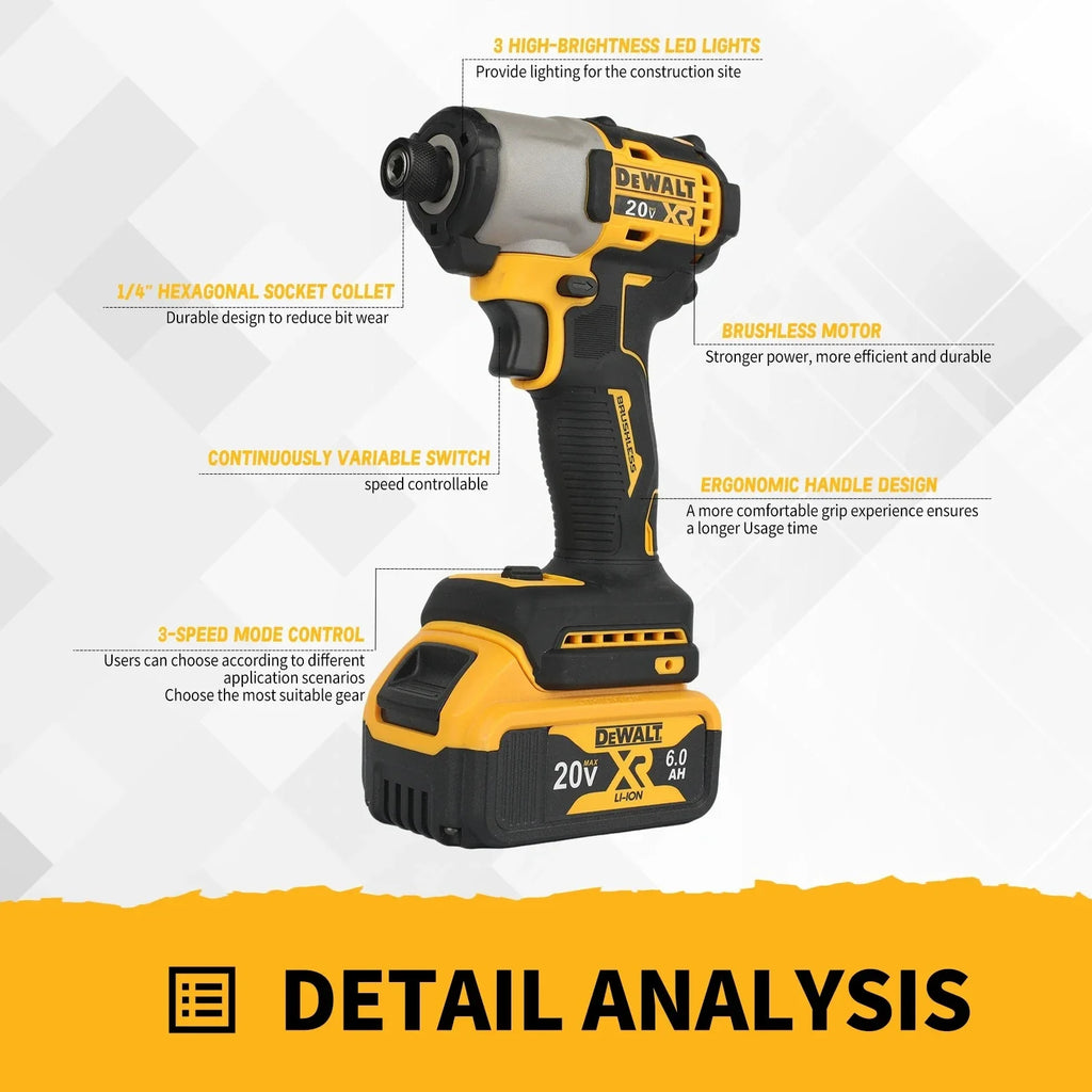 DEWALT 20V Brushless Cordless Impact Electric Driver DCF845