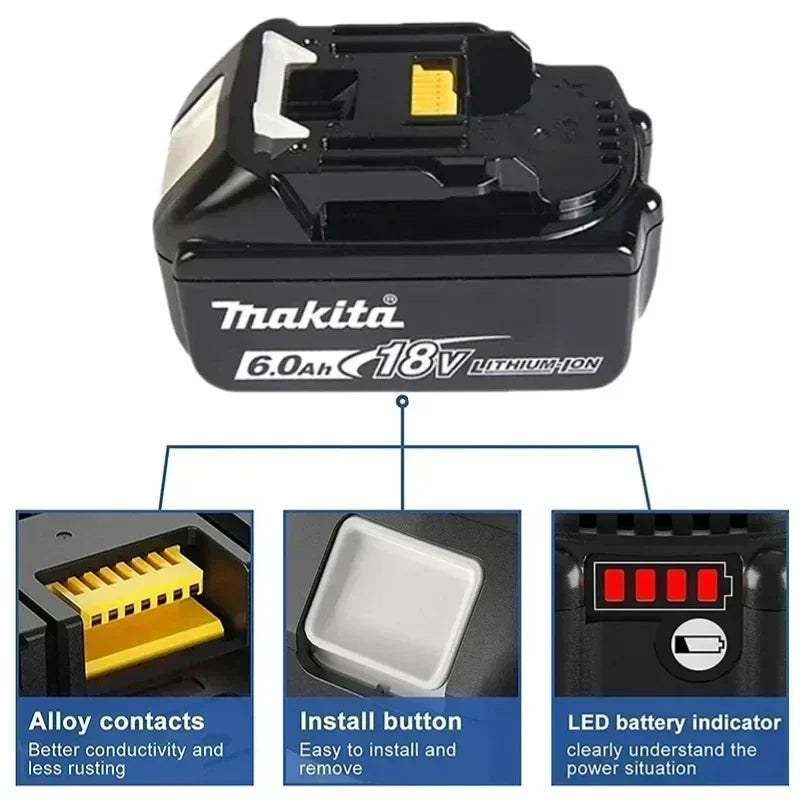 Makita BL1850 18V 6Ah Baterija Su BL1830 BL1860 BL1850B