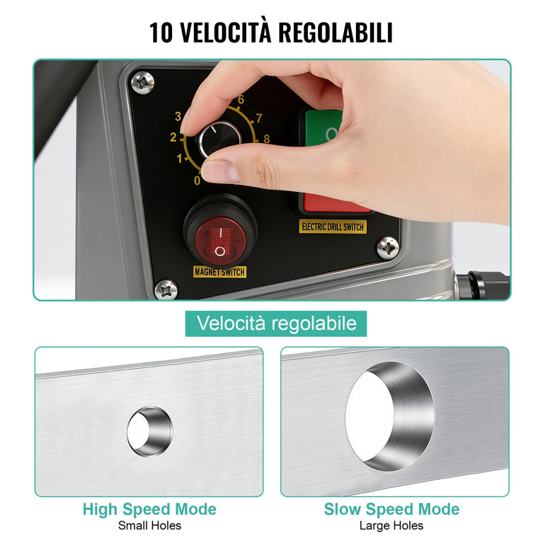 VEVOR magnetinės gręžimo staklės 1450W / 1550W, iki 50 mm gręžimo skersmens