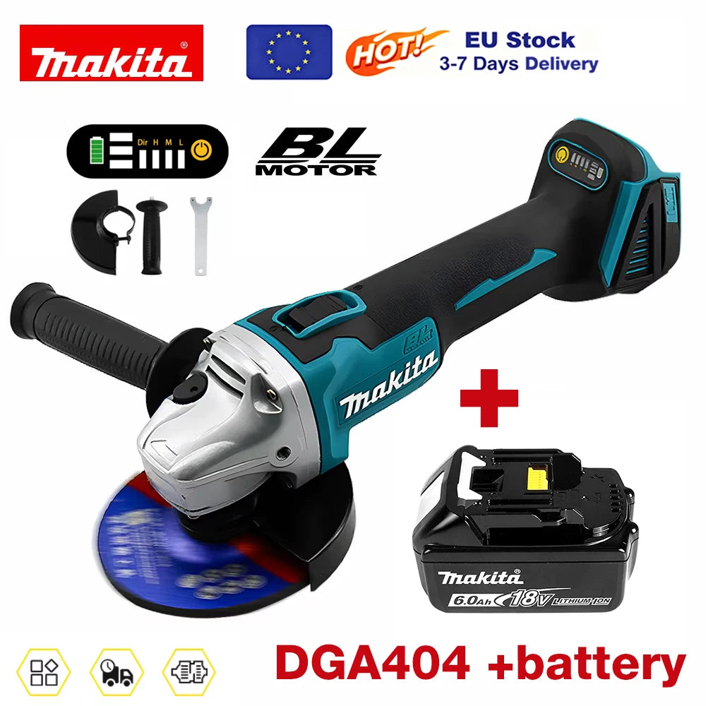 Makita DGA404 125mm Kampinis Šlifuoklis Li-Ion Akumuliatorinis