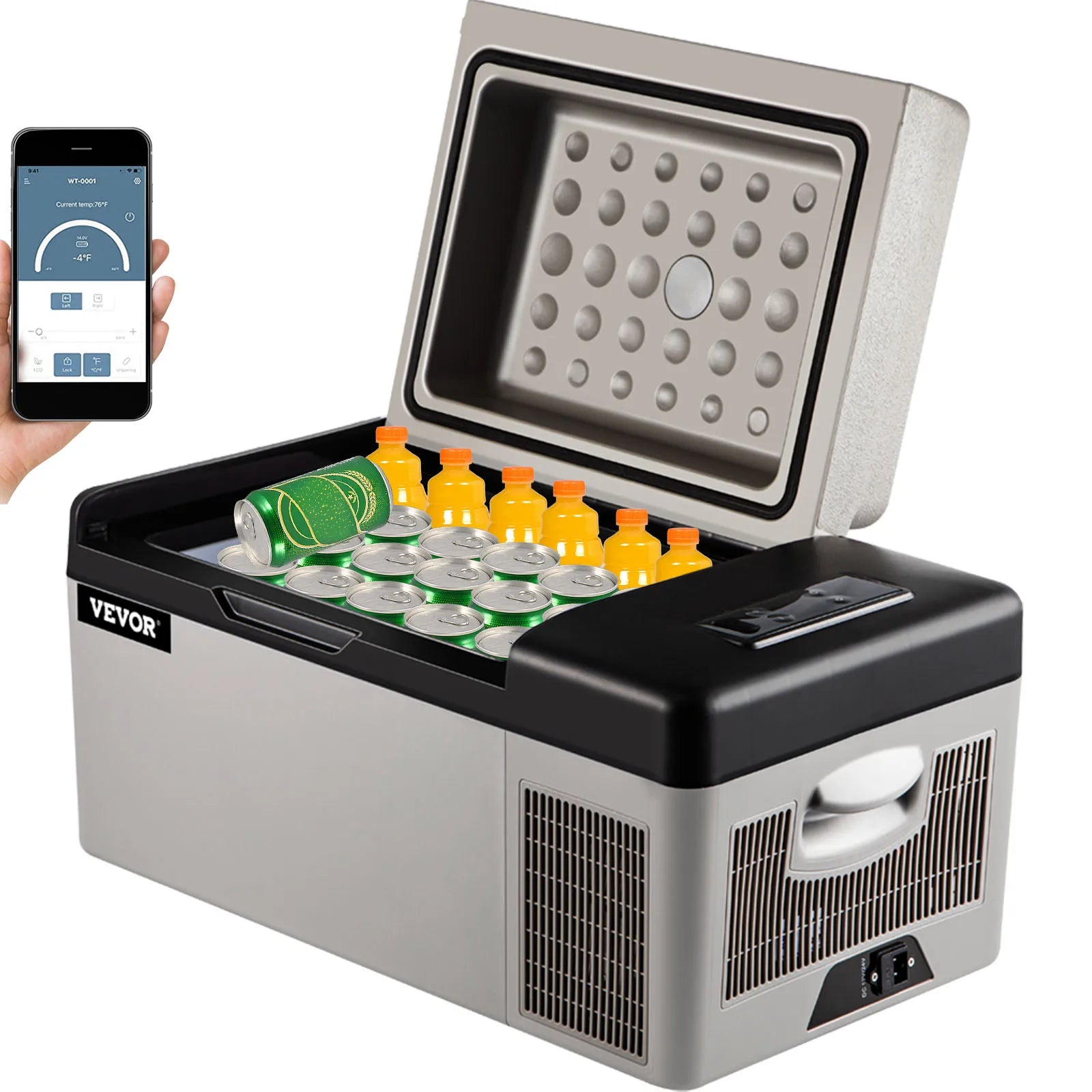 VEVOR Car Refrigerator 20L Compressor Portable Small Refrigerator Freezer Mini Electric Cooler for Driving Travel Fishing Outdoo